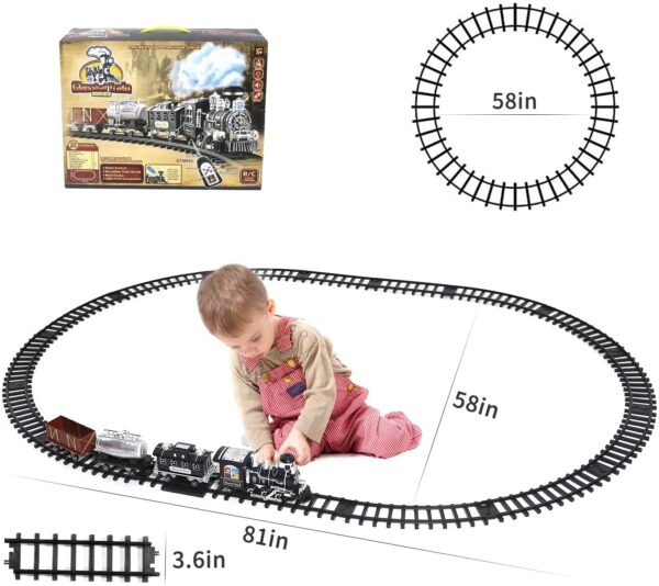 Classic Train Set with Smoke, Sound and Light, RC Train Toy , Birthday Gift for Boys and Girls - Image 5