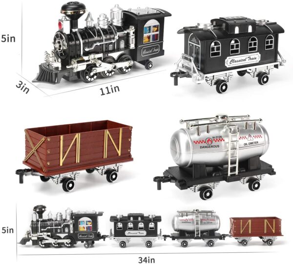 Classic Train Set with Smoke, Sound and Light, RC Train Toy , Birthday Gift for Boys and Girls - Image 4