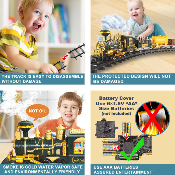 Models Train Set Toy, Large Size Dinosaurs Electric Train Toy with Remote, Lights, Dinosaurs, Steam - Image 7