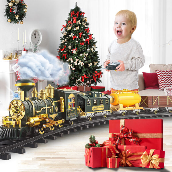 Models Train Set Toy, Large Size Dinosaurs Electric Train Toy with Remote, Lights, Dinosaurs, Steam - Image 3