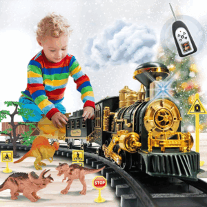 Models Train Set Toy, Large Size Dinosaurs Electric Train Toy with Remote, Lights, Dinosaurs, Steam