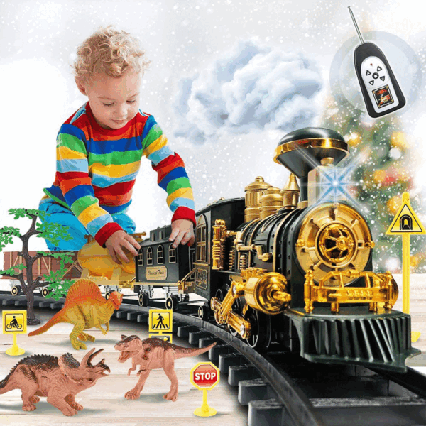 Models Train Set Toy, Large Size Dinosaurs Electric Train Toy with Remote, Lights, Dinosaurs, Steam