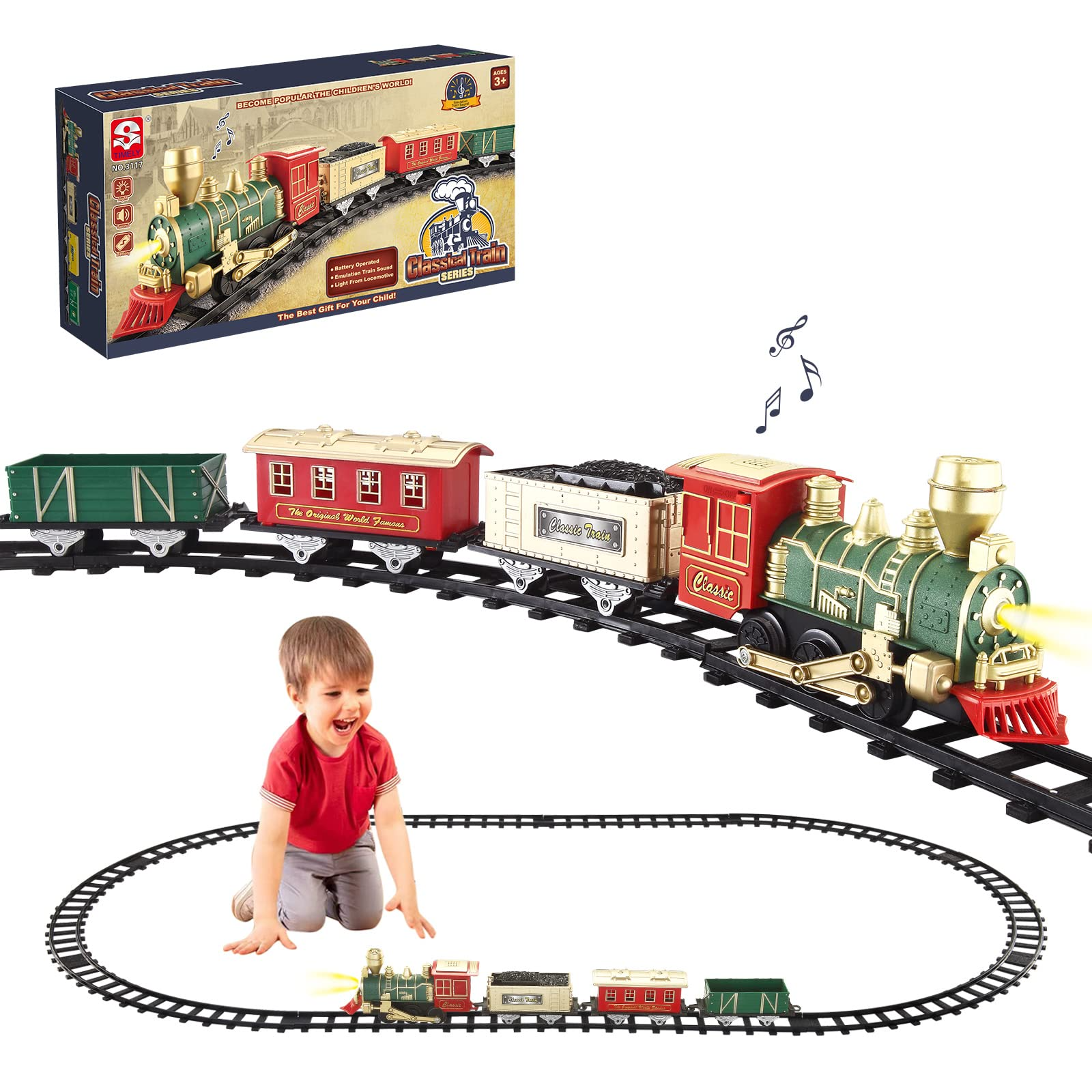Electric Train Set ToyClassical Toddlers Train Toys, Battery Powered
