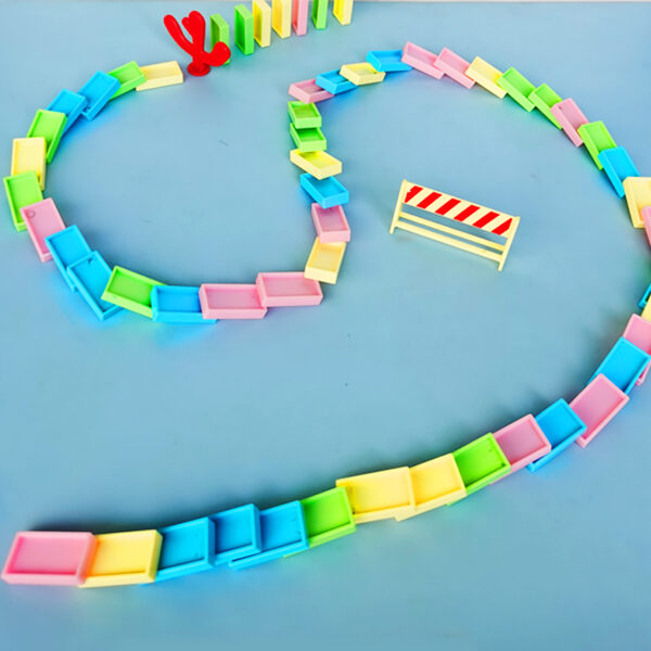 Domino Train, Domino Blocks Set, Building and Stacking Toy 60PCS, Electric Automatic Construction Gift for Boys - Image 6