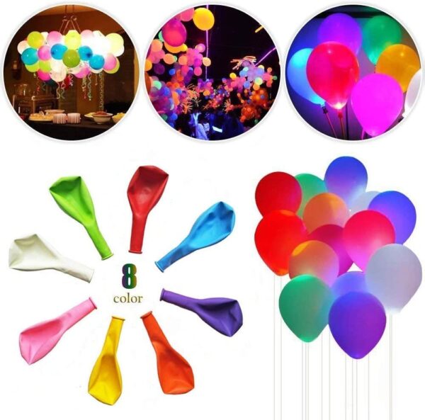 Glow Balloons ,LED Light up Flashing, 40 Pk Mixed Colors ,Party ,Birthdays Wedding Decorations - Image 7