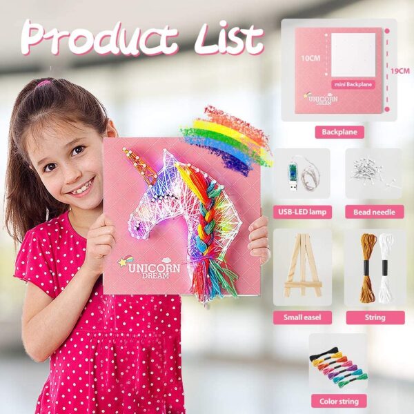 TOPFOX String Art, DIY Craft Kit, LED Light up Decoration, Gift for Age 8 9 10 11 12+ Girls - Image 3