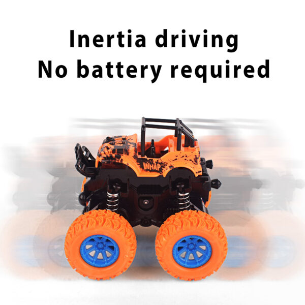 FANL Monster Truck Toys, 4-Pack Friction Powered Toy Cars Push and Go Vehicles for Kids, Stunk 360° Roating Toy - Image 6