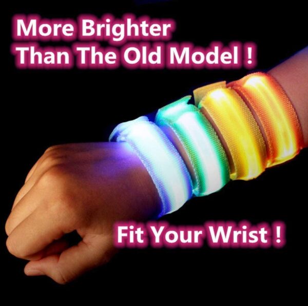 LED Light up Wristbands, Flashing Sports Bracelets,Party Supplies,7Color+1Discoloration - Image 6