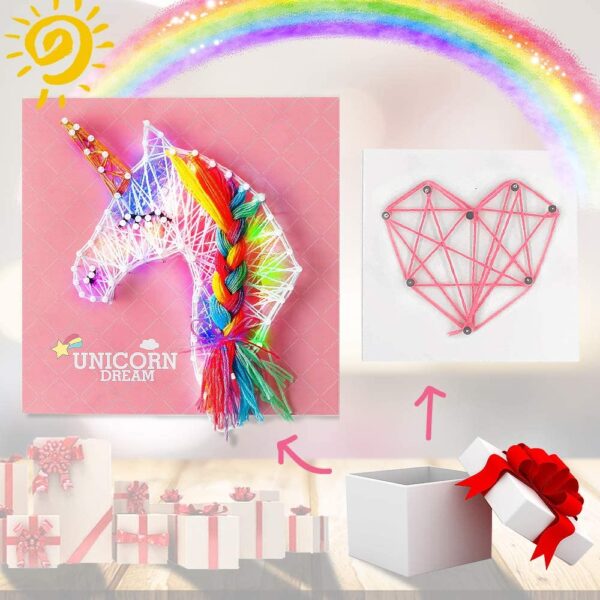 TOPFOX String Art, DIY Craft Kit, LED Light up Decoration, Gift for Age 8 9 10 11 12+ Girls - Image 2