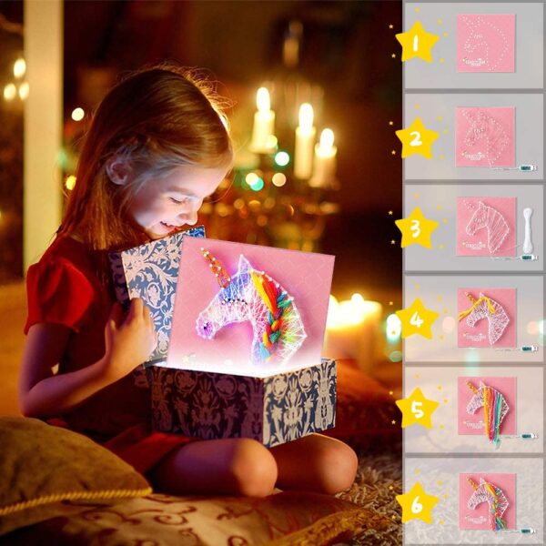 TOPFOX String Art, DIY Craft Kit, LED Light up Decoration, Gift for Age 8 9 10 11 12+ Girls - Image 7