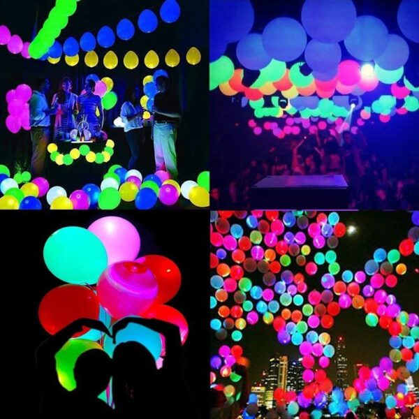Glow Balloons ,LED Light up Flashing, 40 Pk Mixed Colors ,Party ,Birthdays Wedding Decorations - Image 5