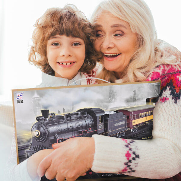 Train Set Toys, RC Train Set W/ Smoke, Lights, Sounds Railway , Rechargeable Electric Train Toy Birthday Gift Toys for Age 3 4 5 6 + Kids - Image 7