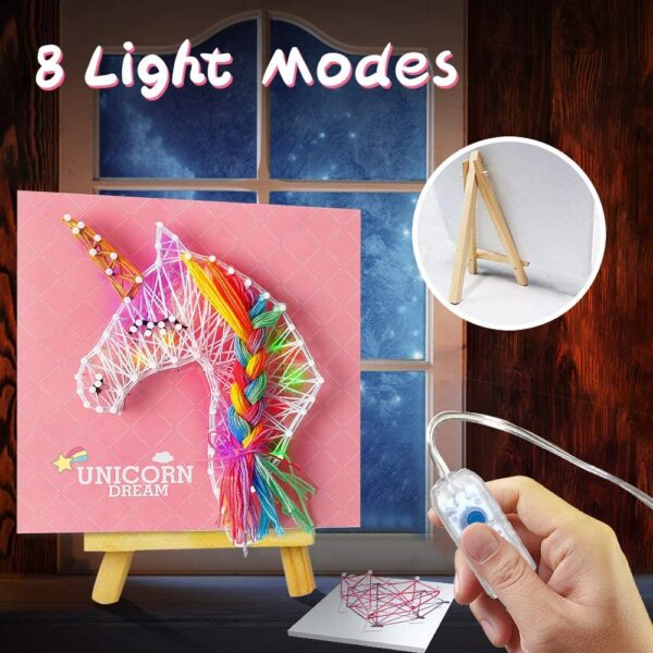 TOPFOX String Art, DIY Craft Kit, LED Light up Decoration, Gift for Age 8 9 10 11 12+ Girls - Image 6