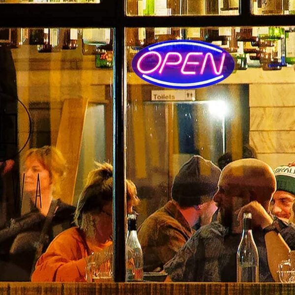 LED Neon OPEN Sign, Acrylic Electric Light up Sign, for Stores Dormitory Bar Party, 19''×10'' - Image 5