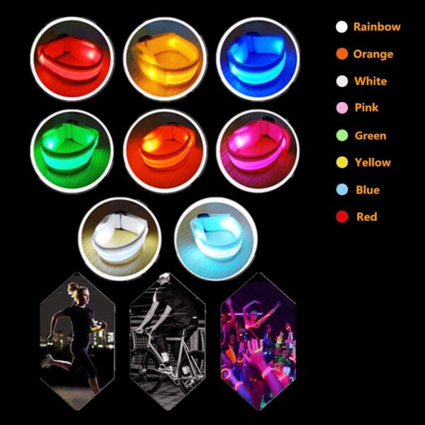 LED Light up Wristbands, Flashing Sports Bracelets,Party Supplies,7Color+1Discoloration - Image 2