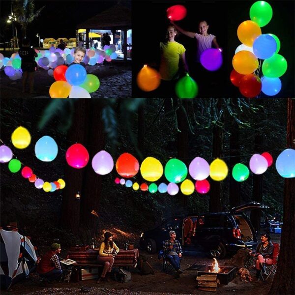 Glow Balloons ,LED Light up Flashing, 40 Pk Mixed Colors ,Party ,Birthdays Wedding Decorations - Image 2