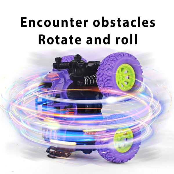 FANL Monster Truck Toys, 4-Pack Friction Powered Toy Cars Push and Go Vehicles for Kids, Stunk 360° Roating Toy - Image 3