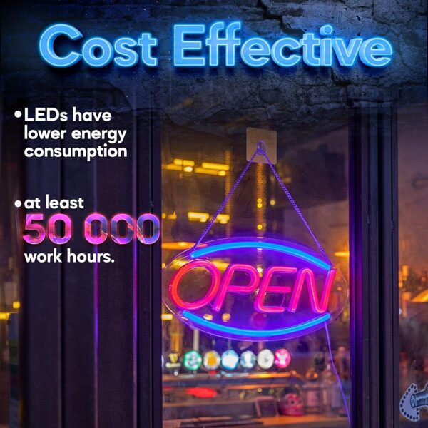 LED Neon OPEN Sign, Acrylic Electric Light up Sign, for Stores Dormitory Bar Party, 19''×10'' - Image 2