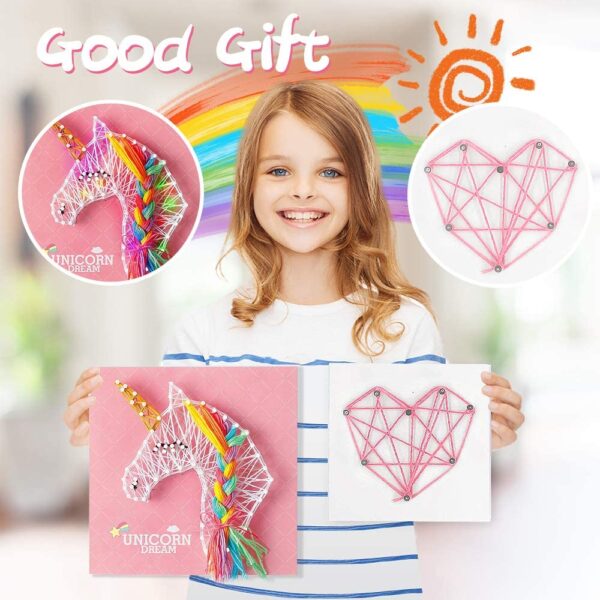 TOPFOX String Art, DIY Craft Kit, LED Light up Decoration, Gift for Age 8 9 10 11 12+ Girls - Image 4