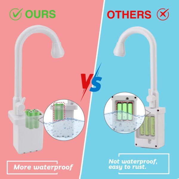 Kitchen Sink Toys - Play Sink with Running Water, Kids Pretend Play Kitchen Toy Sink for Girl, Role Play Electronic Dishwasher Kitchen Water Toys Set - Image 6