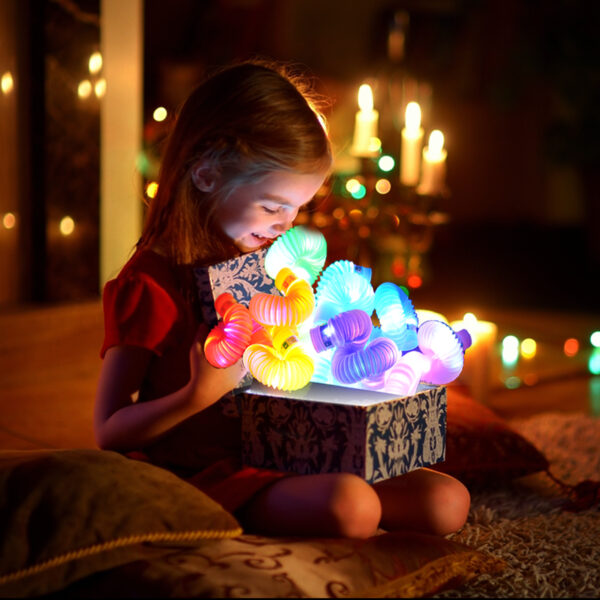 FANL 12 Pack LED Light up Pop Tubes Sensory Toys, Glow in the Dark Party Supplies, Light up Party Favors for Kids 8-12 - Image 5