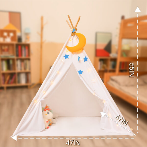 Tent for Kids with LED Lights, Childrens Tent Foldable Play Tent Toys, Moon Decoration for Indoor & Outdoor Playing - Image 3