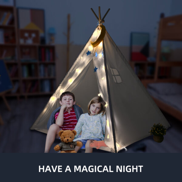 Teepee Tent for Kids Tent Indoor, Canvas Toddler Tent - Kids Teepee Tent for Girls & Boys, Washable Tipi Tent Kids Boho Tent - Fodable Kids Play Tent - Image 8