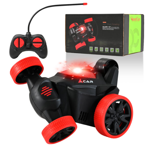 Remote Control Car, RC Stunt Car Invincible 360°Rolling Twister with Colorful Lights & Music Switch, Rechargeable Remote Control Car for Boys and Girls