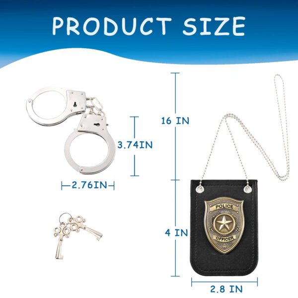 Police Pretend Play Toy Set for School Classroom Dress Up Pretend Play, Detective Role Play Accessory, Easter Basket Stuffers, Birthday Party Favor Supplies - Image 6