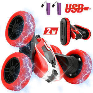 Remote Control Car, 2 IN 1 RC Stunt Cars Toy, 4WD Rechargeable Double Sided 360° Rotating RC Car for Kids