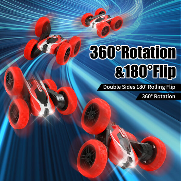 Remote Control Car, 2 IN 1 RC Stunt Cars Toy, 4WD Rechargeable Double Sided 360° Rotating RC Car for Kids - Image 5