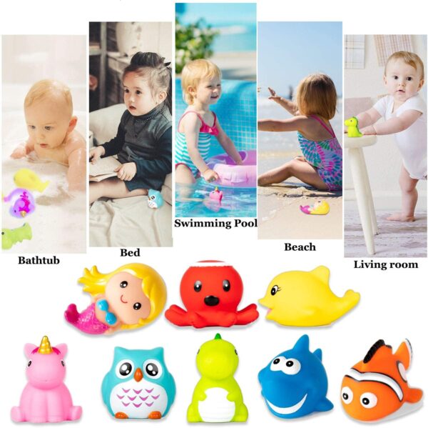 FANL Light Up Bath Toys, Kids Toddler Flashing LED Floating Bathtub Toys Animal(8 Packs), with Colourful Light - Image 4