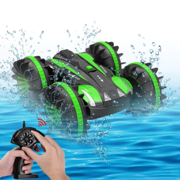 Toys for 6-10 Year Old Boys Amphibious RC Car for Kids 2.4 GHz Remote Control Boat Waterproof RC Monster Truck Stunt Car 4WD Remote Control Vehicle Girls Gifts All Terrain Water Beach Pool Toy