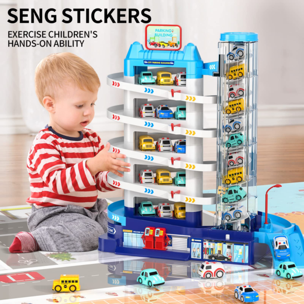 Race Track Car Garage Parking Adventure Toy Gifts 3 4 5 6 7 8 9 Years Old Boys Girls Toddlers, Preschool Car Games Gift Toys for Kids Vehicle Playsets - Image 7