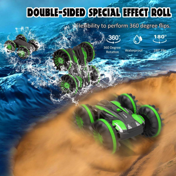 Toys for 6-10 Year Old Boys Amphibious RC Car for Kids 2.4 GHz Remote Control Boat Waterproof RC Monster Truck Stunt Car 4WD Remote Control Vehicle Girls Gifts All Terrain Water Beach Pool Toy - Image 5