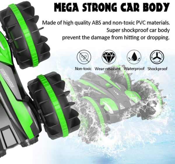 Toys for 6-10 Year Old Boys Amphibious RC Car for Kids 2.4 GHz Remote Control Boat Waterproof RC Monster Truck Stunt Car 4WD Remote Control Vehicle Girls Gifts All Terrain Water Beach Pool Toy - Image 7