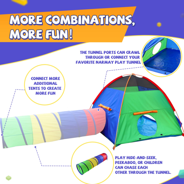 Play Tent Easy Fun Dome Tent for Kids Indoor / Outdoor Fun - 60 x 60 x 44 inch - Image 7