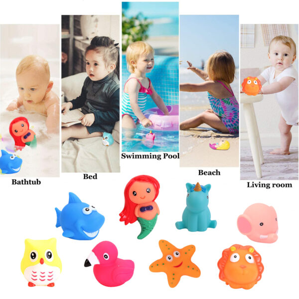 FANL Light Up Bath Toys, Kids Toddler Flashing LED Floating Bathtub Toys Animal(8 Packs), with Colourful Light - Image 2