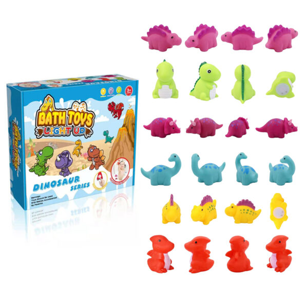 FANL Light Up Bath Toys, Kids Toddler Flashing LED Floating Bathtub Toys Dinosaurs(6 Packs), with Colourful Light - Image 2