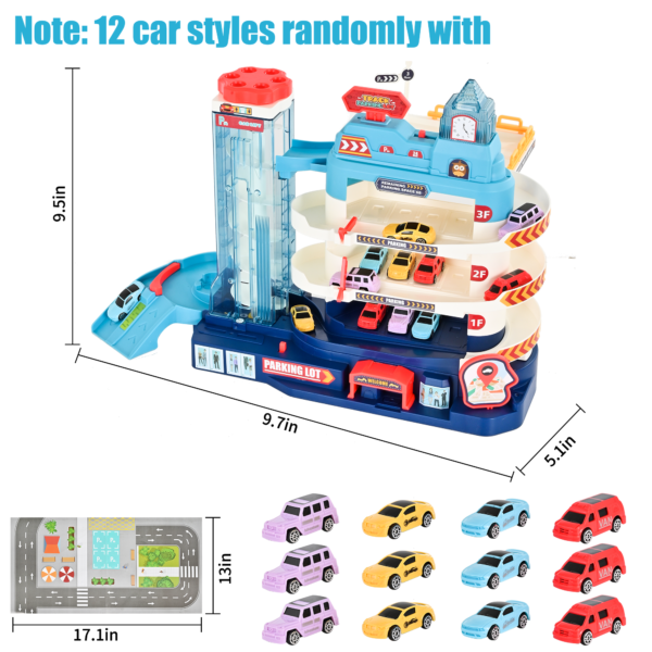 Race Track Car Garage Parking Adventure Toy - Image 5