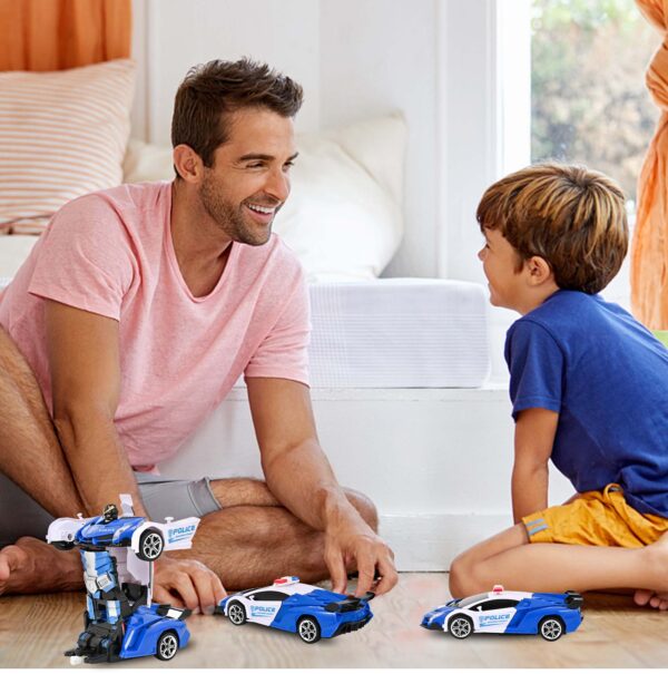 Transform RC Car Robot, Remote Control Car Independent 2.4G Robot Deformation Car Toy with One Button Transformation & 360 Speed Drifting 1:18 Scale - Image 3