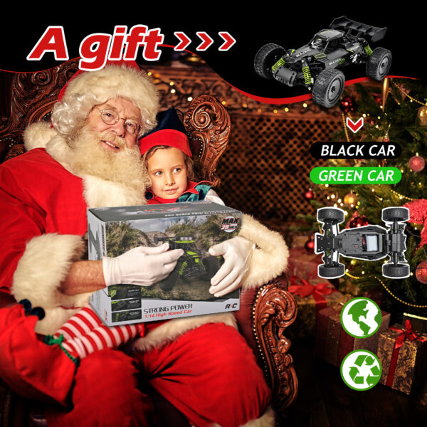 Remote Control Car - 1:14 Alloy High Speed Fast RC, 25 KM/H 4WD RC Racing Cars, RC Drift Car for Kids Adults , Off Road Variable-Speed Vehicle with 2 Rechargeable Battery - Image 7