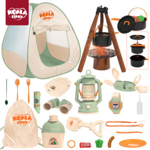 Kids Tent Camping Gear - Kids Camping Pretend Play Toddler Tent, Tent for Kids Camping Game Play House Set with Telescope, Electronic Watch, Camping Grill Rack, Outdoor Tent for 3-8 Boys & Girls