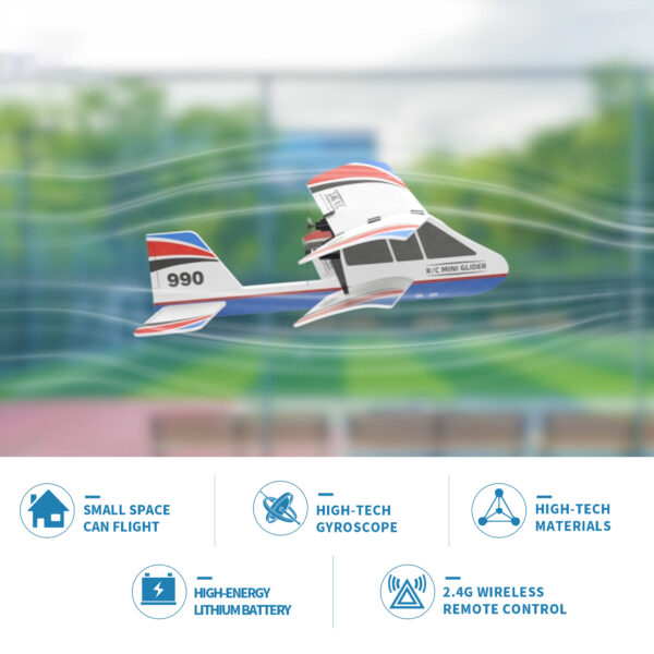 RC Planes for Kids - Remote Control Airplanes for Beginners, Indoor Outdoor with LED Light & Gyro, 2.4GHz Easy to Fly RC Airplane for Kids - Image 3