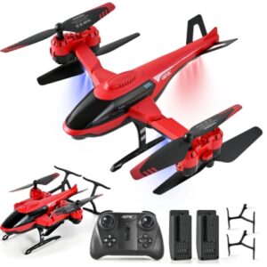 RC Helicopter - Remote Control Helicopter for Adults. RC Plane with Altitude Hold, Light, 2 Rechargeable Batteries for Kids and Beginners