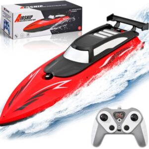RC Boat - Remote Control Boat for Adults & Kids,12+KMH RC Boat for Pools/Lakes/River/Water with 2 Rechargeable Batteries