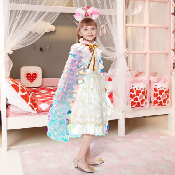 Princess Dress Up Toys Princess Dress Up Clothes Rainbow Mermaid Cape Kit 9 Pcs Gift Set for Little Girls 3-8 Years Old, Great Gift Set for Birthday - Image 4