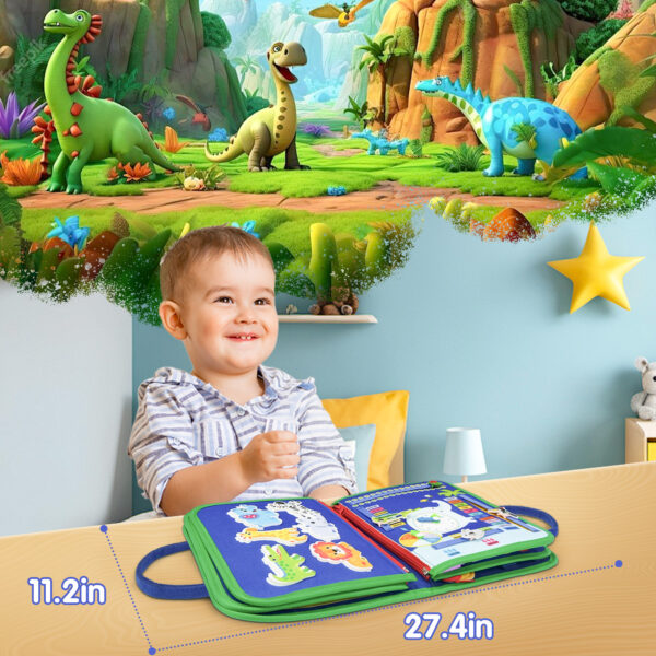 Busy Board for Toddlers, Busy Book Montessori Toys for 1 2 3 4 Year Old, Sensory Board Learning Activities for Fine Motor Skills, Gifts for Boys Girls, Travel Toys for Airplane Car - Image 4