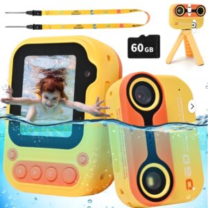 Kids Waterproof Camera - Kids Underwater Camera Toys with 26M Pixel Front and Rear Cameras/ 10x Zoom/ 2K Video, Pool Toys Camera Toys For Kids, Gift For Boys&Girls