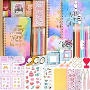 DIY Journal Kit for Girls - DIY Journal Set for Tween & Teen Girls, Gifts for Girls Stationery Set, Scrapbook & Diary Supplies Set, Journaling Art Crafts Kit
